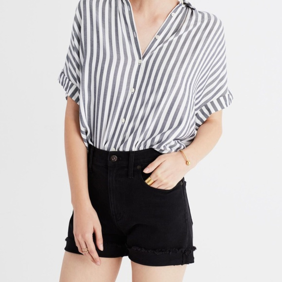 Madewell Pants - Madewell black denim high rise shorts